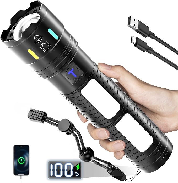 Rechargeable Flashlights 990, 000 High Lumens, Super Bright Flash Light Long by TrixHub