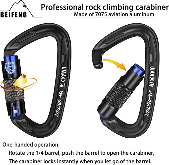 BEIFENG 25KN Auto Locking Carabiner - Image 3