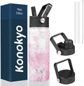 Konokyo 18 oz Insulated Water Bottle Stainless Steel Sport Bottles by Konokyo