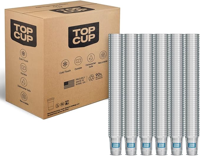 Top Cup – 16 Ounce, Reusable Aluminum Party Cups | Cold-Holding, Recyclable by TopCup