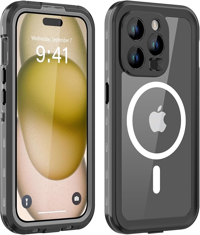 for iPhone 15 Pro Case Waterproof, Full-Body Hard Case Built-in by Comboproof