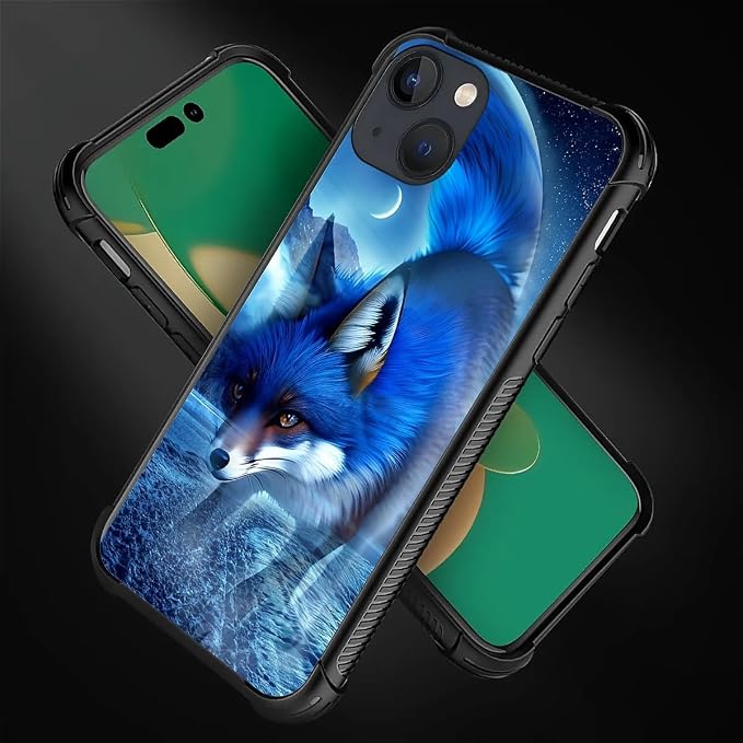 for iPhone 14 Case, Snowy Mountain Fox Lake Pattern Graphic Design Girl Boy - Image 3