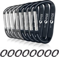 Rhino Produxs 8PCS of Lightweight Duty Snap Carabiner Clips, D Ring Shape by Rhino+Produxs