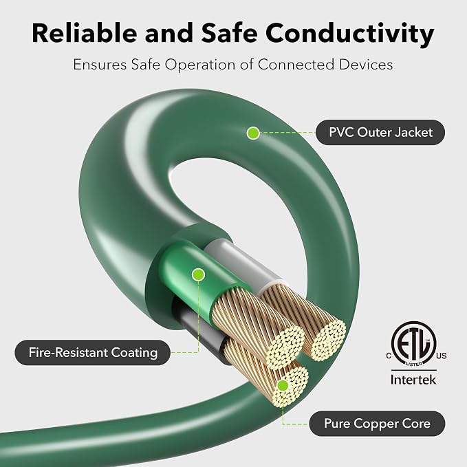 BN-LINK 2-Pack 15Ft Outdoor Extension Cord - Image 3