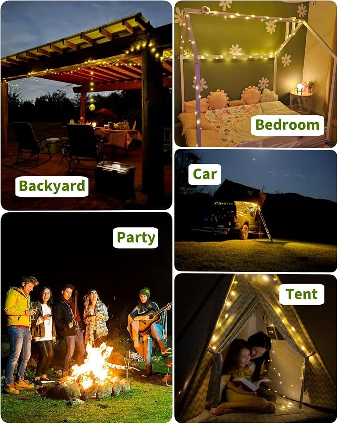 Solar Camping String Lights, 39.4 FT Fairy String Light, 4 in 1 Portable - Image 8
