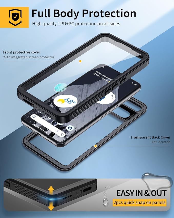 Lanhiem Pixel 8 Pro Case, IP68 Waterproof Dustproof Case - Image 4