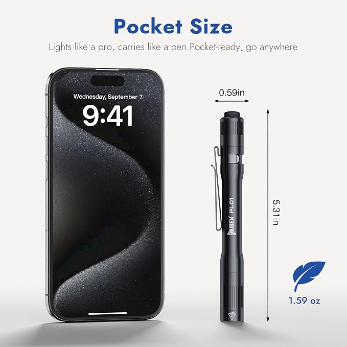 WUBEN PL01 Pen Light, 650 Lumens Pocket EDC Flashlight Rechargeable, Bright LED - Image 3