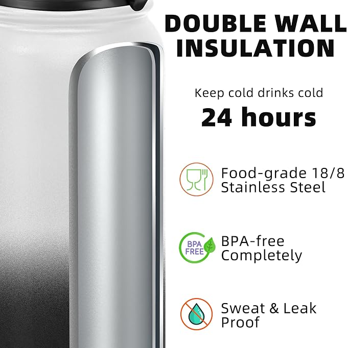 Fanhaw 24 oz Insulated Stainless Steel Water Bottle - Image 3