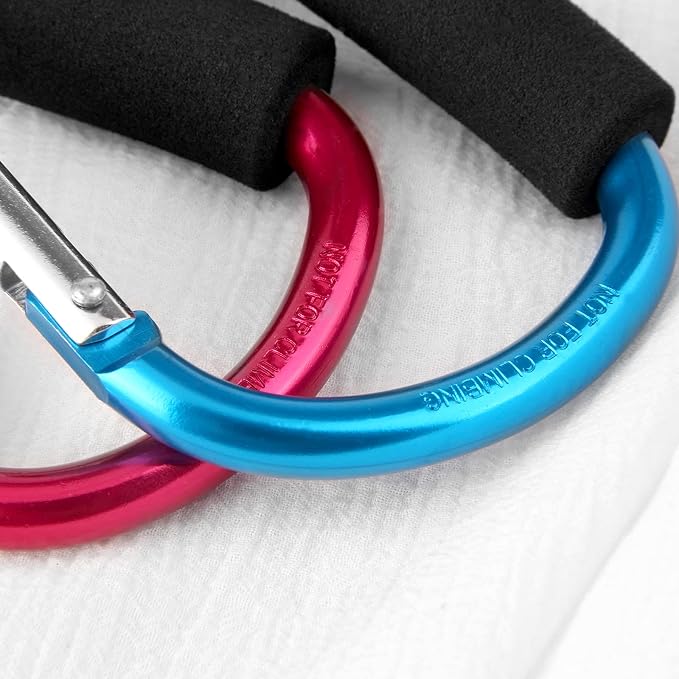 4 Pack Large Carabiner 5.5" D Style Click and Carry Bag Carrier Stroller Hooks - Image 8