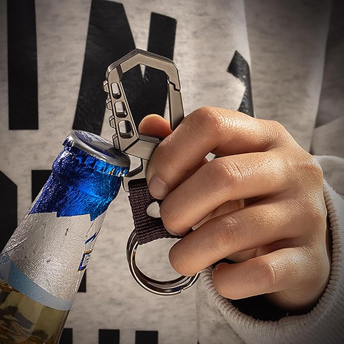 Heavy duty key chain, bottle opener function car keychains, versatile metal - Image 4