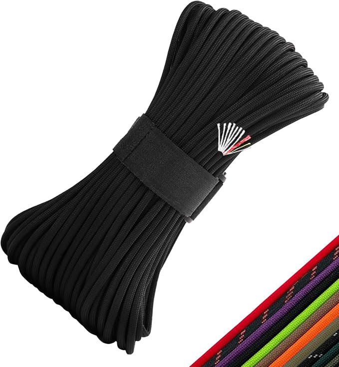 Survival Paracord 550 Fire Paracord Survivor Cord Nlyon Rope 10 Strands US - Image 9