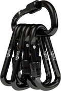 6PCS Carabiner Keychain, 2 inch Aluminum D-Clip Caribeener by Zalava