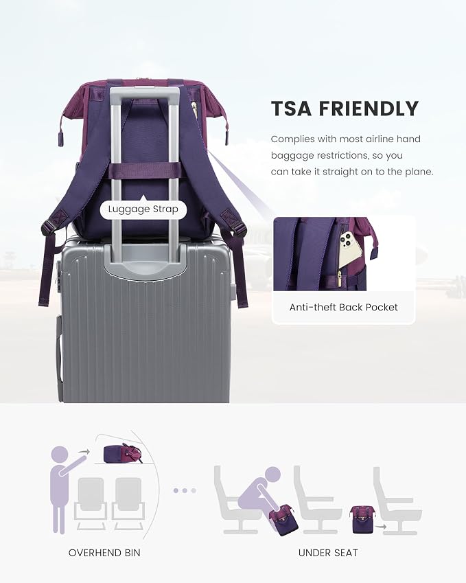 LOVEVOOK Laptop Backpack for Women, 17.7 Inch Work Laptop Bag - Image 5