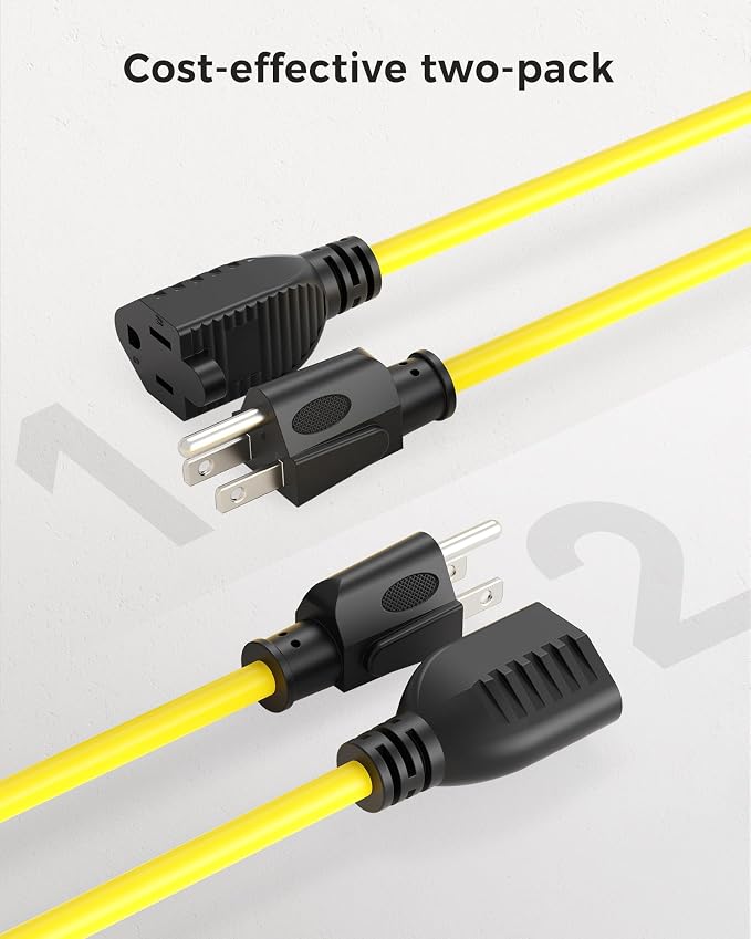 Cable Matters 2-Pack 16 AWG Heavy Duty 13A Power Extension Cord - 6ft - Image 7