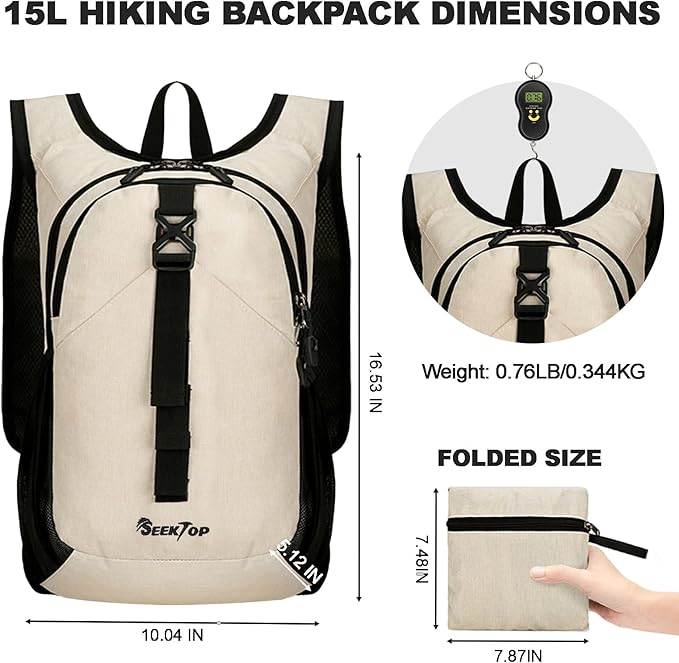 Seektop 15L Small Hiking Backpack - Image 4