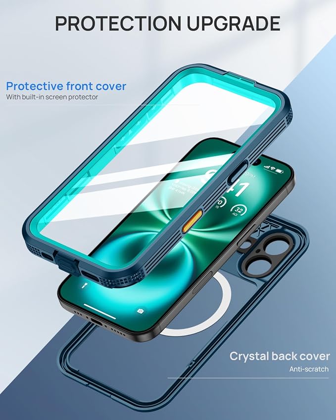 Lanhiem Magnetic for iPhone 16 Plus Case, IP68 Waterproof Dustproof Case - Image 6