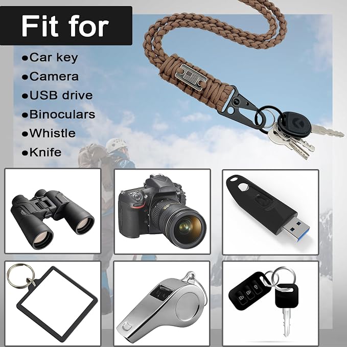 DDOUT Heavy Duty Paracord Lanyard 550 Paracord Braided Keychain - Image 4