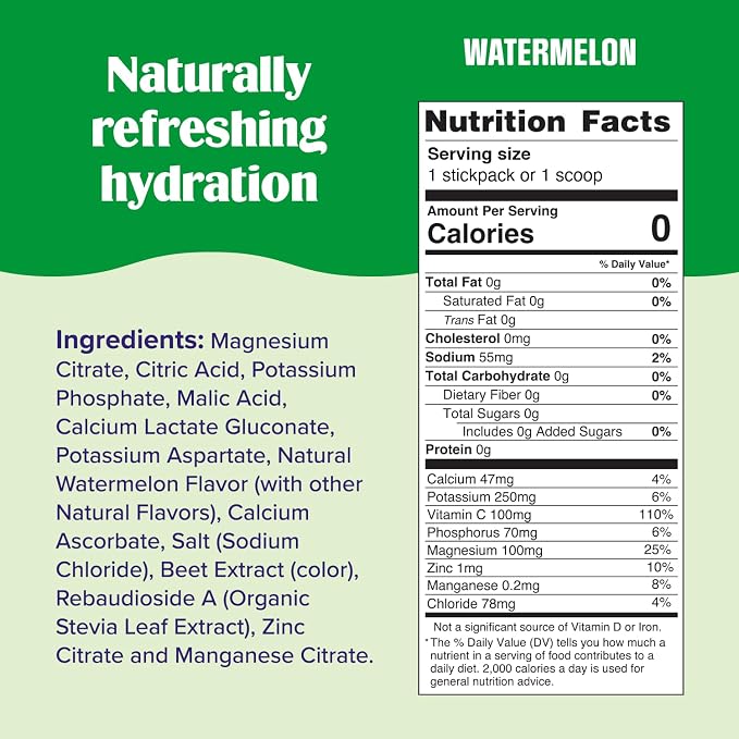 Ultima Replenisher Daily Electrolyte Powder – Watermelon, 20 Stickpacks – Zero - Image 3