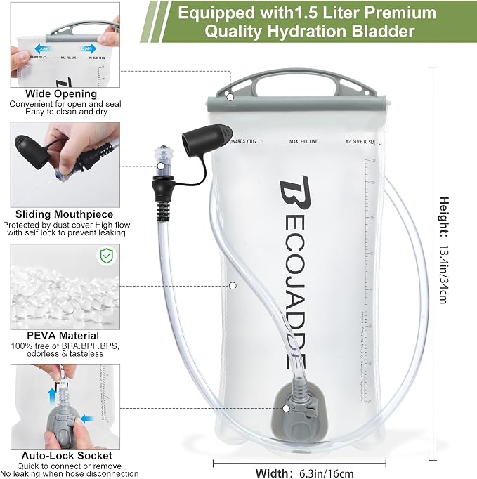 BECOJADDE Running Vest Hydration Backpack - Image 5