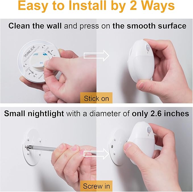 YUNLEX 2 Pack Red Night Light, Battery Operated Night Light, 2.6" Small Sticky - Image 9