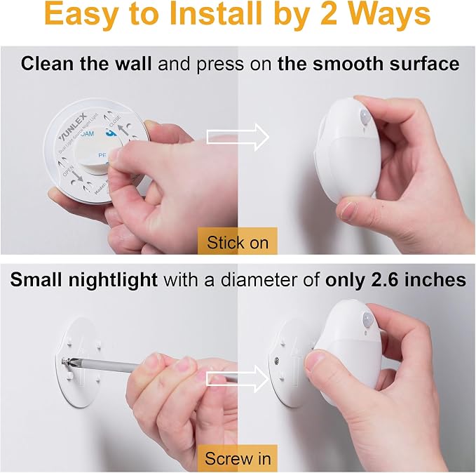 YUNLEX 2 Pack Motion Sensor Light Indoor, 2.6" Small Stick on Lights - Image 6