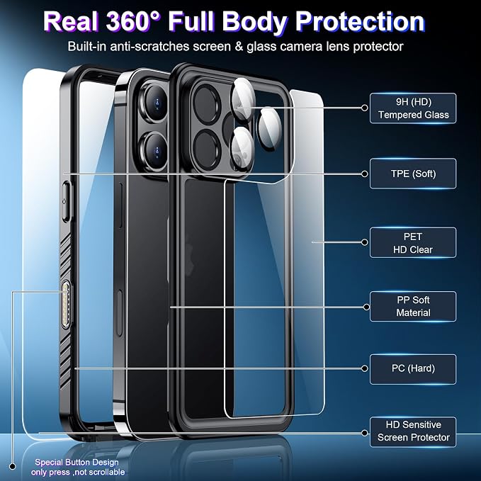 2025 New Designed for iPhone 16 Pro Case Waterproof, Phone Case for iPhone 16 - Image 5
