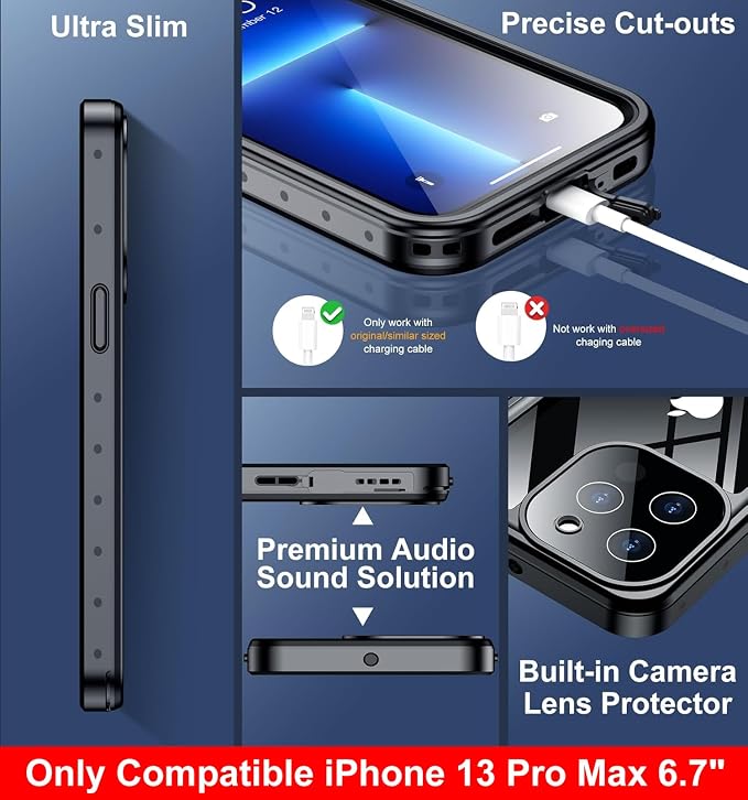 SPIDERCASE Only Designed for iPhone 13 Pro Max Case Waterproof, Built-in Lens & - Image 6