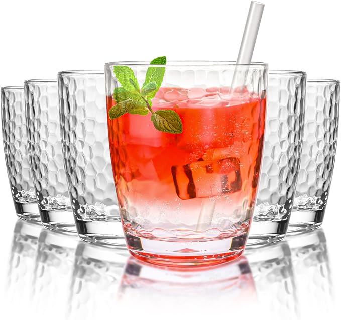 6 Pcs Plastic Drinking Tumblers of 14 oz, Acrylic Drinking Glasses by Zioffiel