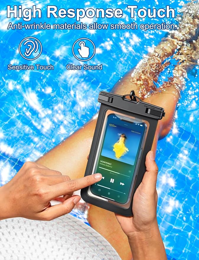 4 Pack Black White Universal Waterproof Phone Pouch, Large Phone Waterproof - Image 8