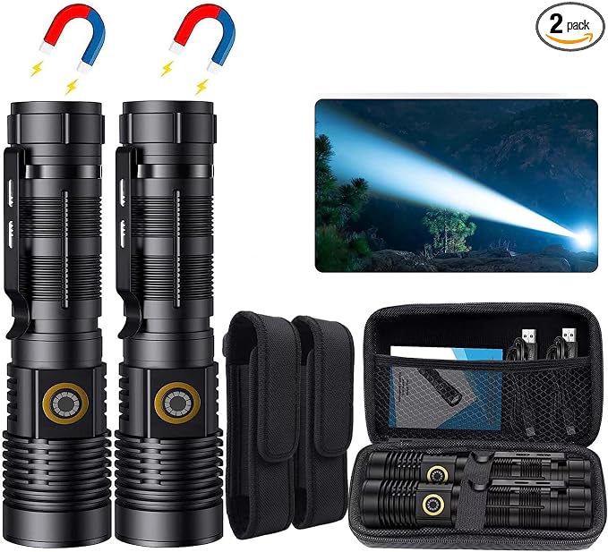 Hoxida Rechargeable Magnetic Flashlight High Lumens by Hoxida