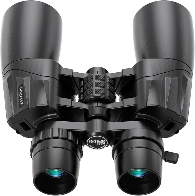 10-30x50 Zoom Binoculars for Adults, High Powered Military Binoculars for Bird by Sogries
