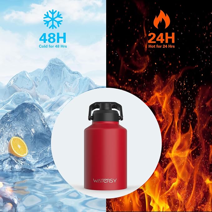 WATERSY 1 Gallon Water Bottle Insulated, BPA Free&Leak Proof, 128oz Stainless - Image 2