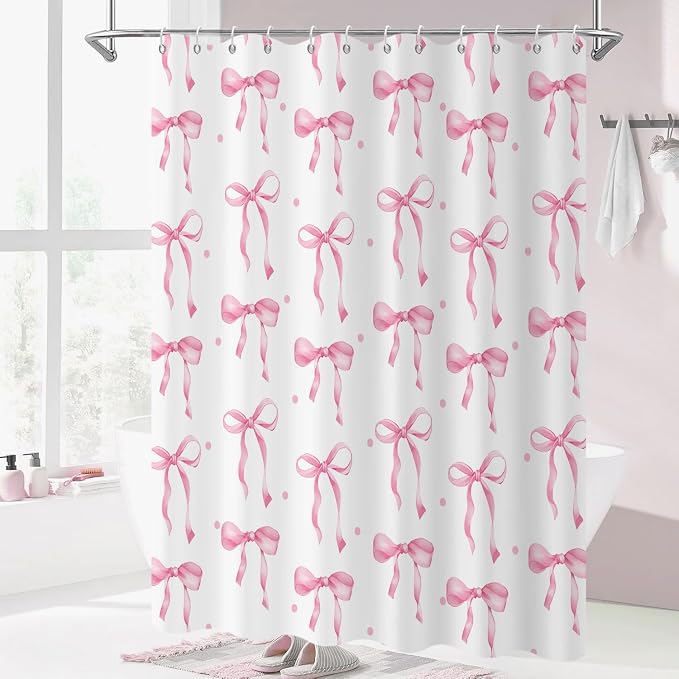 Pink Bow Shower Curtain - Image 2