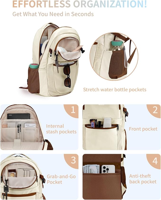 ECOHUB Travel Backpack for Women, 17.3 inch Suspended Laptop Backpack, Fashion - Image 4