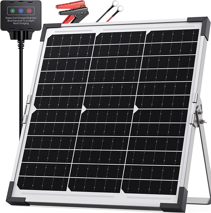 20W Solar Battery Charger & Maintainer, 12V Waterproof Trickle Charger Kit by Callsun
