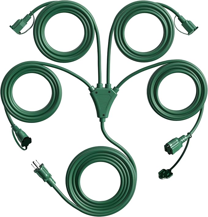 Eversimpleinc 1 to 4 Splitter Extension Cord, 3 Prong Plug by EversimpleInc