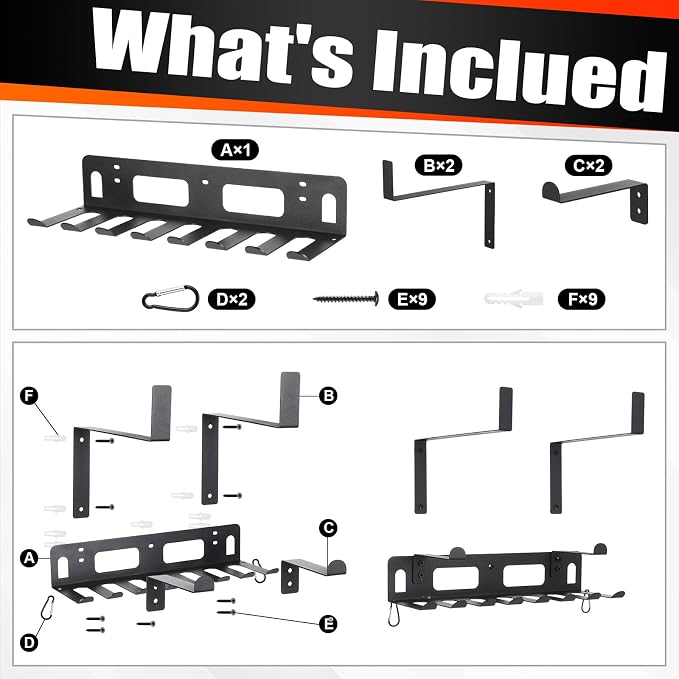 Novabright Gym Storage Rack Resistance Band Rack Multi Purpose Wall Mount - Image 3