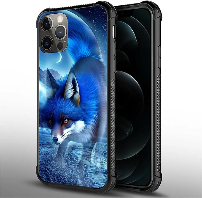 for iPhone 11 Pro Max Case, Snowy Mountain Fox Lake Pattern Graphic Design Girl - Image 2