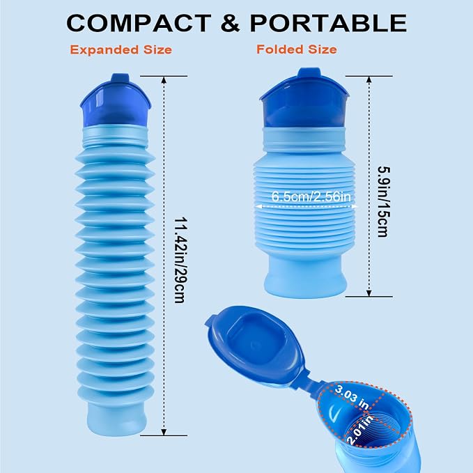 Pee Bottles for Men, Portable Urinal for Men, Collapsible Urine Bottle 750ML - Image 7