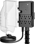 SURAIELEC Outdoor Power Stake Light Timer, Dusk to Dawn, 6 Electrical Outlet by SURAIELEC
