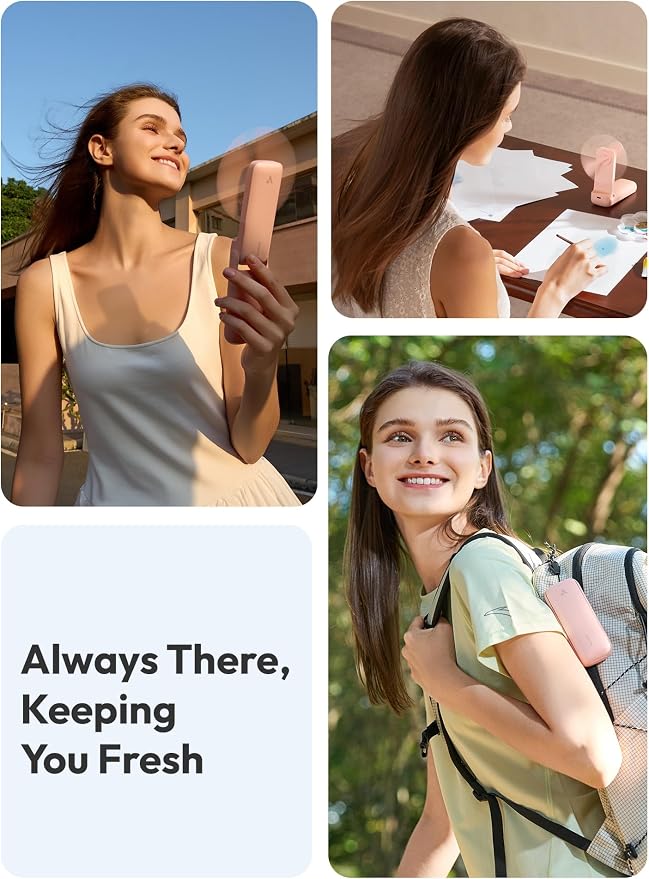Aecooly Slim Portable Fan 2-Pack, Thin Handheld Fan, USB Rechargeable Mini - Image 3