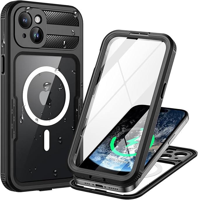 Lanhiem Magnetic for iPhone 15 Case, IP68 Waterproof Dustproof Case, Full Body by LanhiemHome