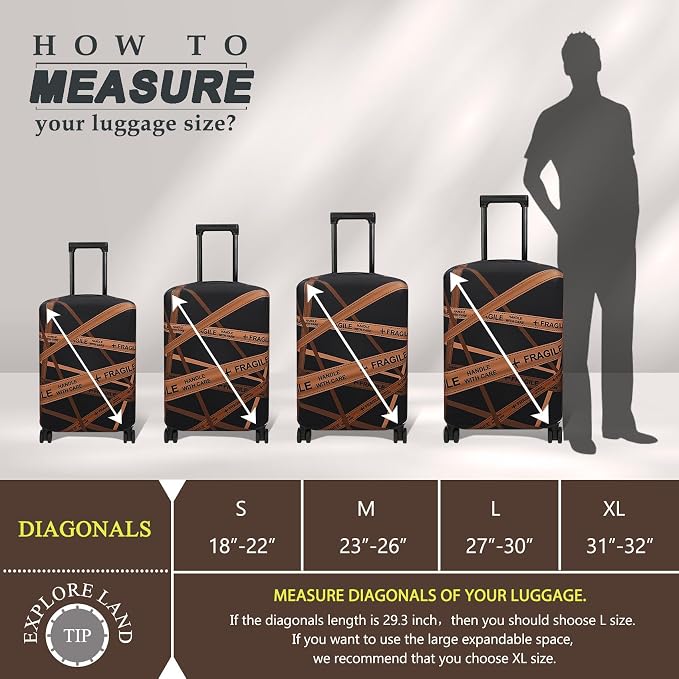 Explore Land Travel Luggage Cover Suitcase Protector Fits 23-26 Inch Case - Image 5