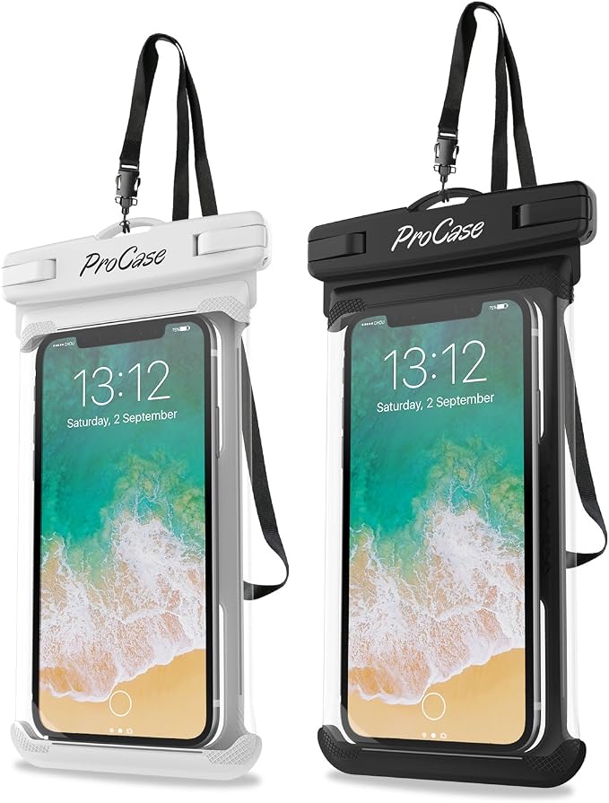 ProCase 2 Pack Waterproof Phone Pouch, Underwater Phone Case Up to 7", Dry Bag by ProCase