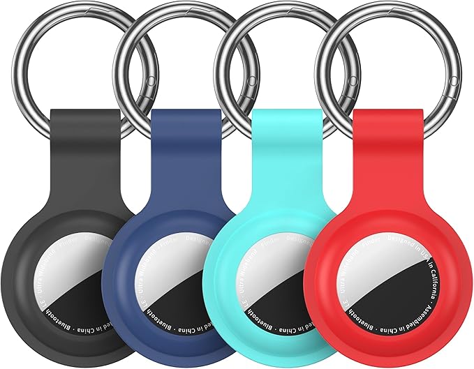 Compatible with AirTag Holder Case Keychain 4 Pack, by HATALKIN