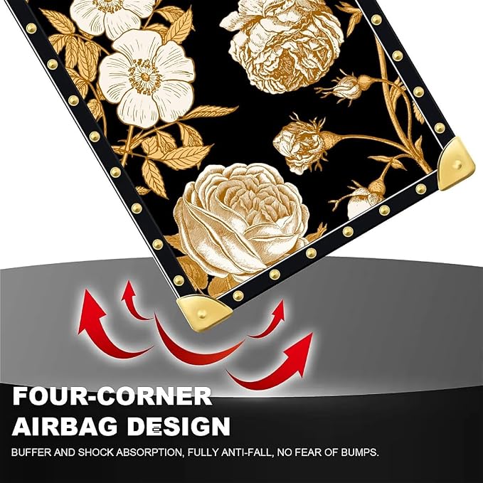 Compatible with iPhone 8 7 SE Case, Blooming Rose Golden Flower Luxury Golden - Image 6