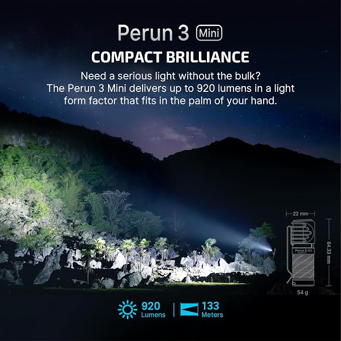 OLIGHT Perun 3 Mini Headlamp 920 Lumens LED Head Flashlight, Rechargeable - Image 2