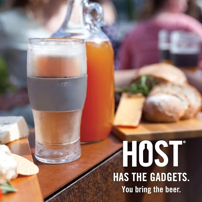 HOST Freeze Beer Glasses, 16 ounce Freezer Gel Chiller Double Wall Plastic - Image 8