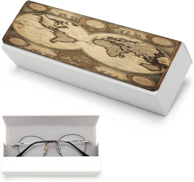 World Map Eyeglass Case Spectacle Case Slim PU Leather Eyeglass Case - Image 5