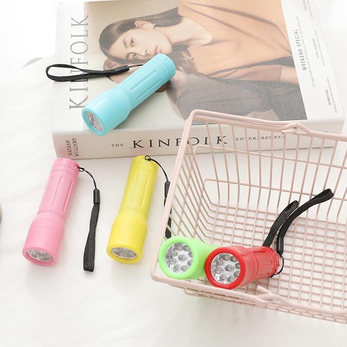50 Pack 9-LED Mini Flashlight Bulk, Small Multicolor Flashlights - Image 5
